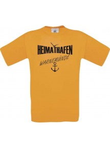 Männer-Shirt Heimathafen Warnemünde  kult, orange, Größe L