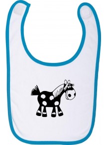 Babylatz Tiere Pferd Pony , Farbe hellblau