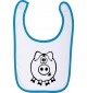 Babylatz Tiere Schwein Eber Sau  , Farbe hellblau