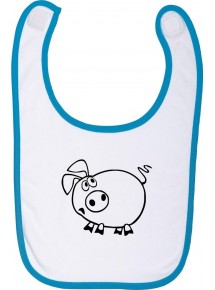 Babylatz Tiere Schwein Sau Ferkel , Farbe hellblau