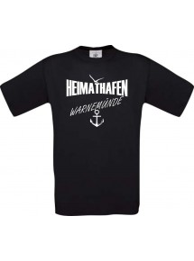 Männer-Shirt Heimathafen Warnemünde  kult, schwarz, Größe L
