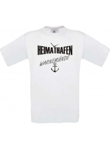 Männer-Shirt Heimathafen Warnemünde  kult, weiss, Größe L