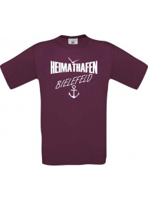 Männer-Shirt Heimathafen Bielefeld  kult, burgundy, Größe L