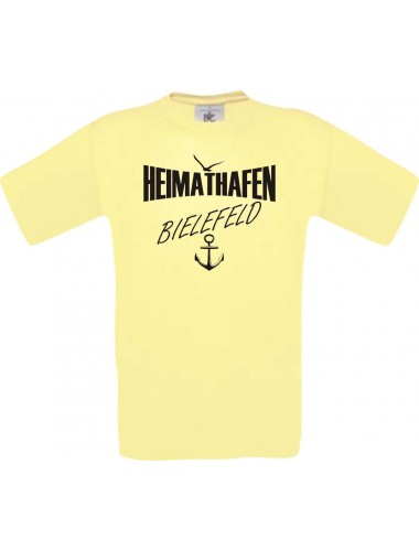 Männer-Shirt Heimathafen Bielefeld  kult, hellgelb, Größe L