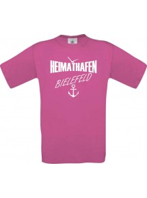 Männer-Shirt Heimathafen Bielefeld  kult, pink, Größe L
