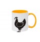 Kaffeepott beidseitig mit Motiv bedruckt Tiere Hahn, Chicken
