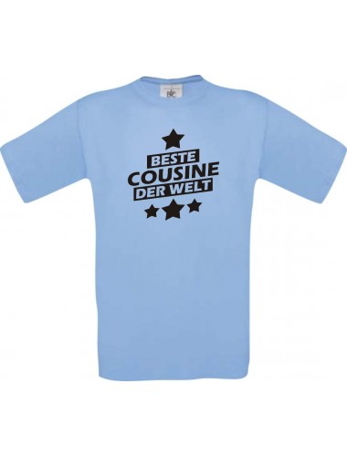 Kinder-Shirt beste Cousine der Welt Farbe hellblau, Größe 104
