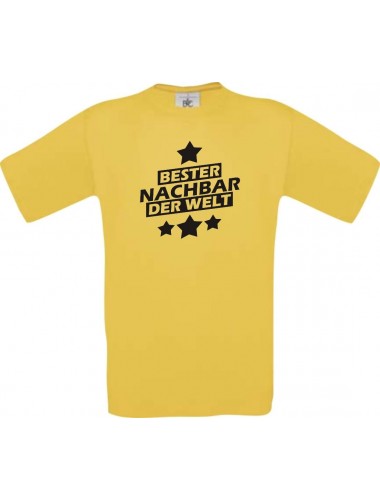 Kinder-Shirt bester Nachbar der Welt Farbe gelb, Größe 104