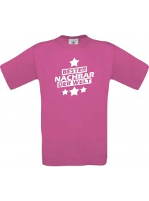 Kinder-Shirt bester Nachbar der Welt Farbe pink, Größe 104