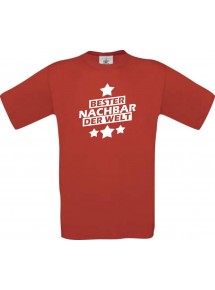 Kinder-Shirt bester Nachbar der Welt Farbe rot, Größe 104