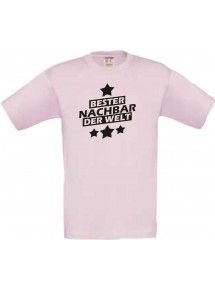 Kinder-Shirt bester Nachbar der Welt Farbe rosa, Größe 104