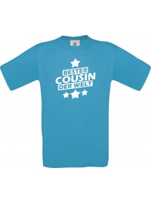 Kinder-Shirt bester Cousin der Welt Farbe atoll, Größe 104