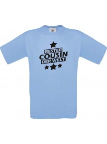 Kinder-Shirt bester Cousin der Welt Farbe hellblau, Größe 104