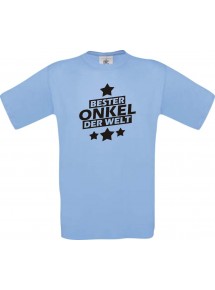 Kinder-Shirt bester Onkel der Welt Farbe hellblau, Größe 104