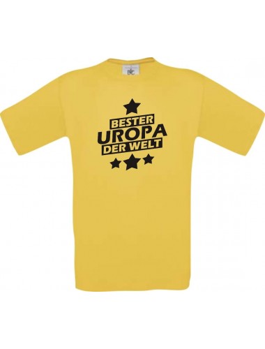 Kinder-Shirt bester Uropa der Welt Farbe gelb, Größe 104