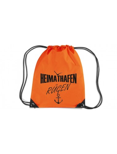Premium Gymsac Heimathafen Rügen, orange