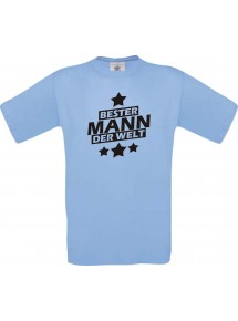 Kinder-Shirt bester Mann der Welt Farbe hellblau, Größe 104