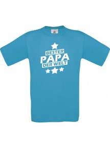 Kinder-Shirt bester Papa der Welt Farbe atoll, Größe 104