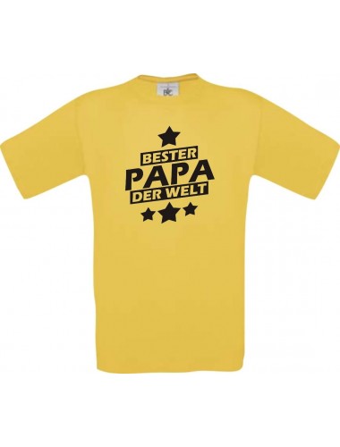 Kinder-Shirt bester Papa der Welt Farbe gelb, Größe 104