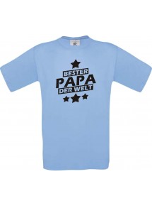 Kinder-Shirt bester Papa der Welt Farbe hellblau, Größe 104