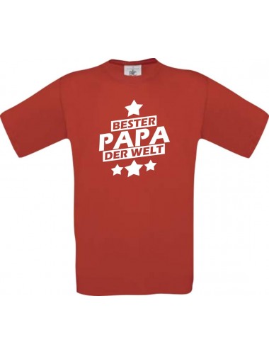 Kinder-Shirt bester Papa der Welt Farbe rot, Größe 104