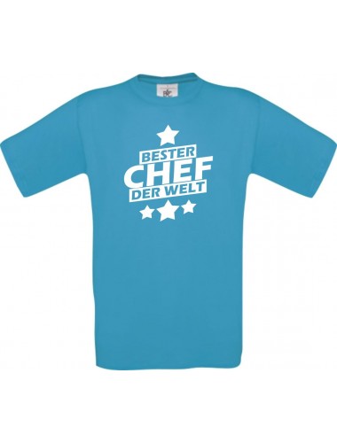 Kinder-Shirt bester Chef der Welt Farbe atoll, Größe 104