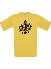Kinder-Shirt bester Chef der Welt Farbe gelb, Größe 104