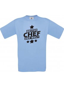 Kinder-Shirt bester Chef der Welt Farbe hellblau, Größe 104