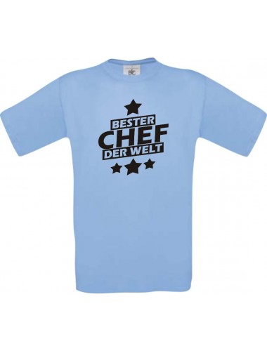 Kinder-Shirt bester Chef der Welt Farbe hellblau, Größe 104