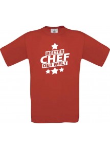 Kinder-Shirt bester Chef der Welt Farbe rot, Größe 104