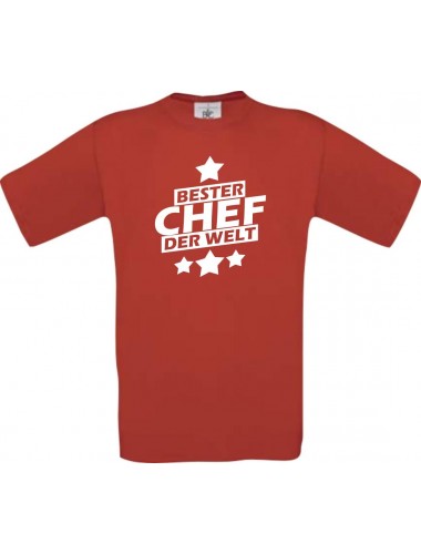 Kinder-Shirt bester Chef der Welt Farbe rot, Größe 104