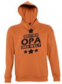 Kapuzen Sweatshirt  bester Opa der Welt, orange, Größe L