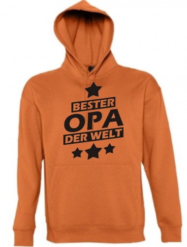 Kapuzen Sweatshirt  bester Opa der Welt, orange, Größe L