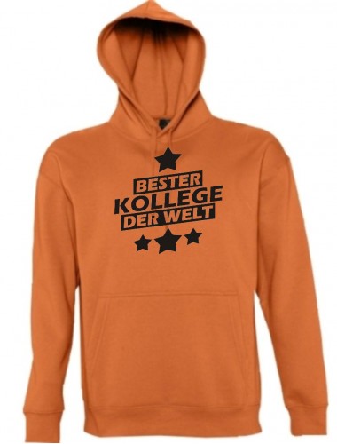 Kapuzen Sweatshirt  bester Kollege der Welt, orange, Größe L