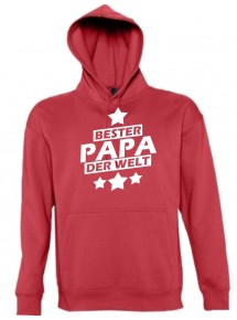 Kapuzen Sweatshirt  bester Papa der Welt, rot, Größe L