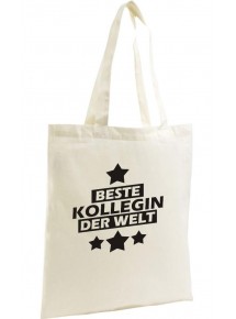 Shopping Bag Organic Zen, Shopper beste Kollegin der Welt, Farbe natur