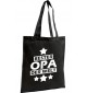 Shopping Bag Organic Zen, Shopper bester Opa der Welt, Farbe schwarz