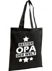 Shopping Bag Organic Zen, Shopper bester Opa der Welt, Farbe schwarz