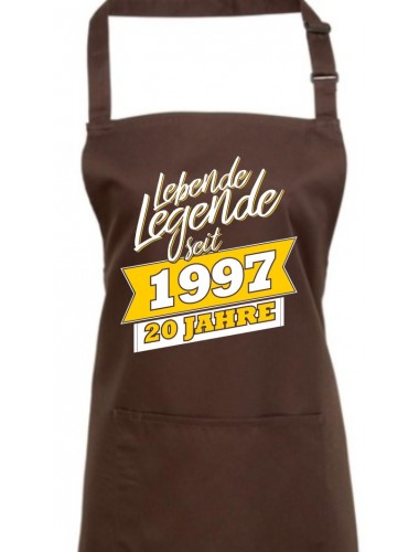 Kochschürze Lebende Legenden seit 1997 20 Jahre, Farbe braun