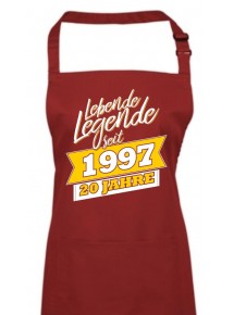 Kochschürze Lebende Legenden seit 1997 20 Jahre, Farbe burgundy
