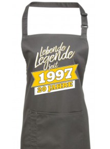 Kochschürze Lebende Legenden seit 1997 20 Jahre, Farbe darkgrey
