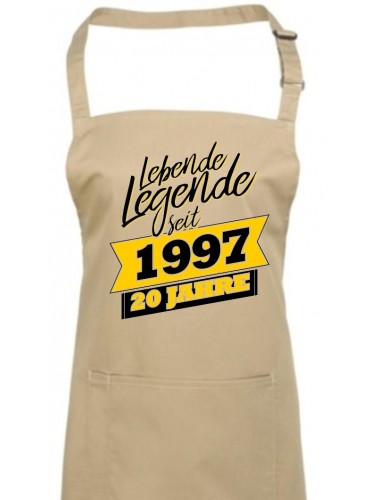 Kochschürze Lebende Legenden seit 1997 20 Jahre, Farbe khaki