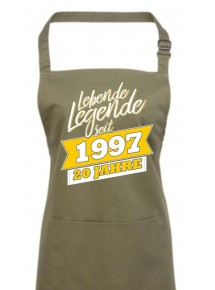 Kochschürze Lebende Legenden seit 1997 20 Jahre, Farbe olive