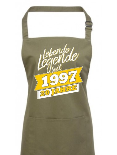 Kochschürze Lebende Legenden seit 1997 20 Jahre, Farbe olive
