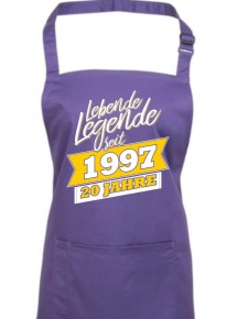 Kochschürze Lebende Legenden seit 1997 20 Jahre, Farbe purple