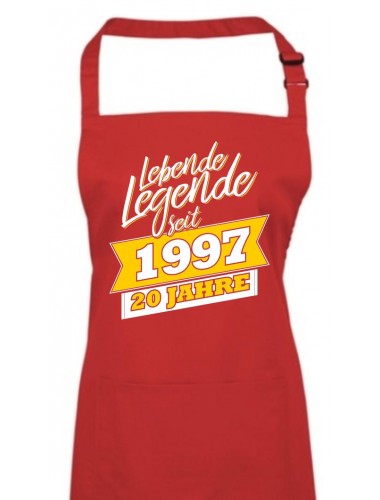 Kochschürze Lebende Legenden seit 1997 20 Jahre, Farbe rot