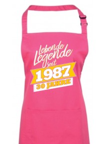 Kochschürze Lebende Legenden seit 1987 30 Jahre, Farbe hotpink