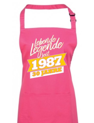 Kochschürze Lebende Legenden seit 1987 30 Jahre, Farbe hotpink