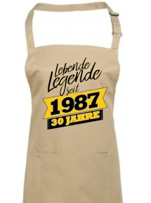 Kochschürze Lebende Legenden seit 1987 30 Jahre, Farbe khaki