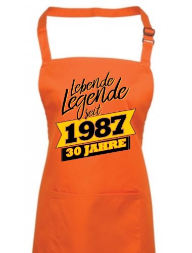 Kochschürze Lebende Legenden seit 1987 30 Jahre, Farbe orange